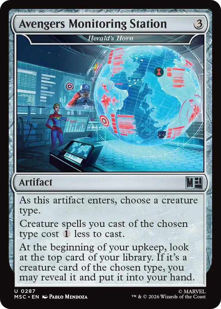 Avengers Monitoring Station - Herald's Horn (Surge Foil) (287) (Commander: Marvel Super Heroes)