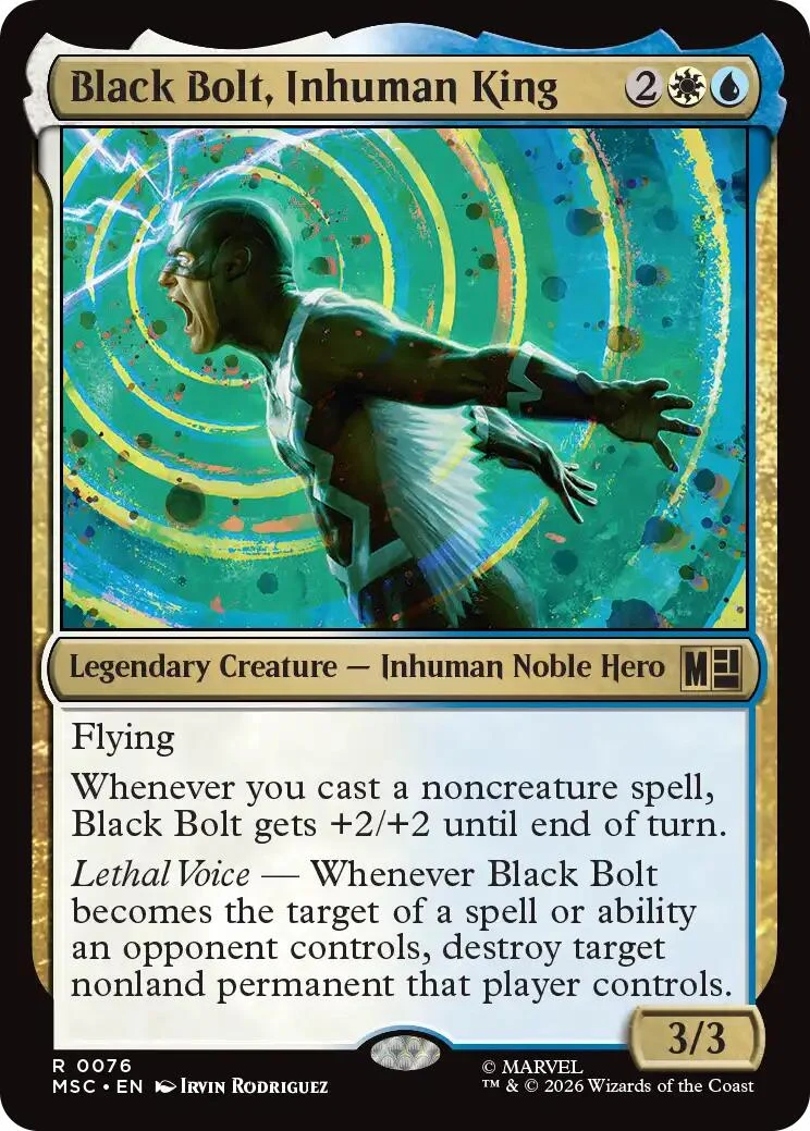 Black Bolt, Inhuman King (Surge Foil) (76) (Commander: Marvel Super Heroes)