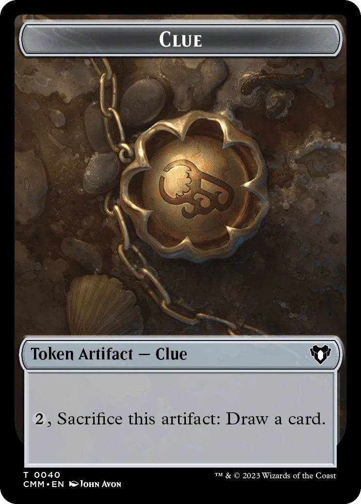 Clue // Cat (0005) Double-Sided Token (40 // 5) (Commander Masters)