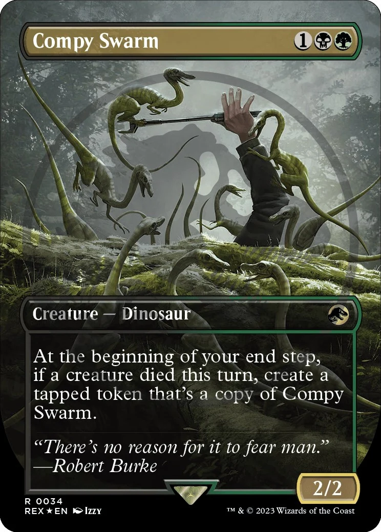 Compy Swarm (Borderless) (Emblem) (34) (Universes Beyond: Jurassic World Collection) (REX)