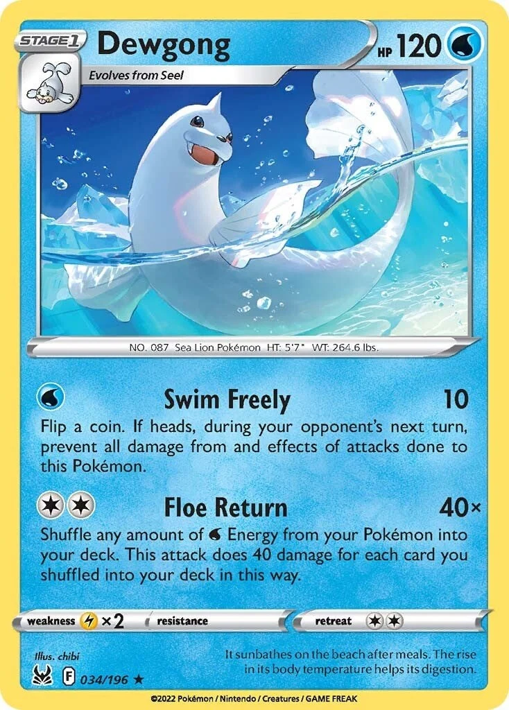 Dewgong (034/196) (SWSH11: Lost Origin)