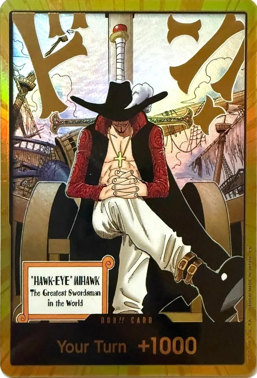DON!! Card (Dracule Mihawk) (Gold) (The Azure Sea's Seven)
