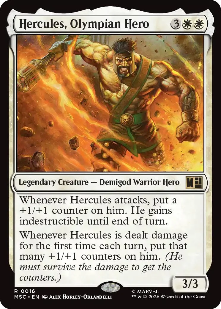Hercules, Olympian Hero (Surge Foil) (16) (Commander: Marvel Super Heroes)