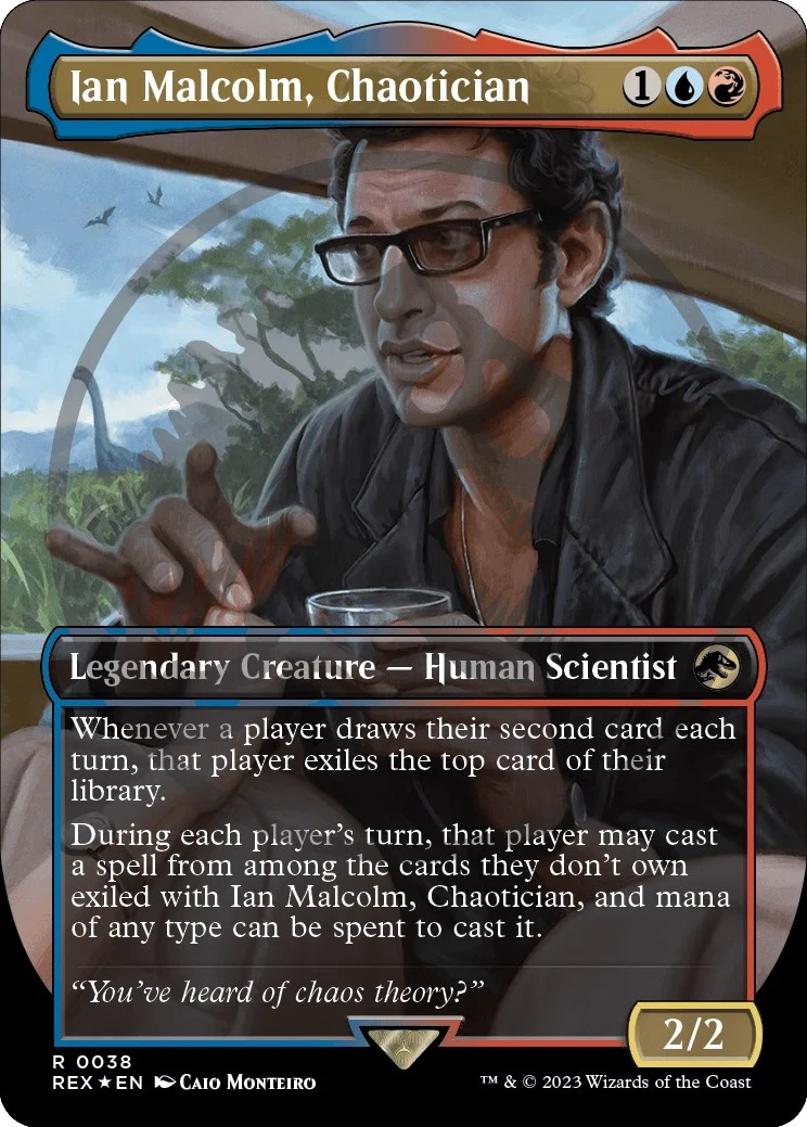 Ian Malcolm, Chaotician (Borderless) (Emblem) (38) (Universes Beyond: Jurassic World Collection) (REX)