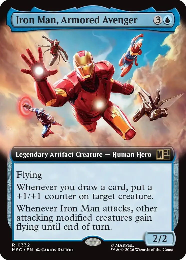 Iron Man, Armored Avenger (Extended Art) (332) (Commander: Marvel Super Heroes)