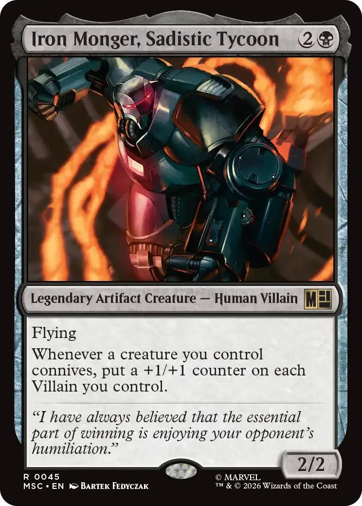 Iron Monger, Sadistic Tycoon (Surge Foil) (45) (Commander: Marvel Super Heroes)