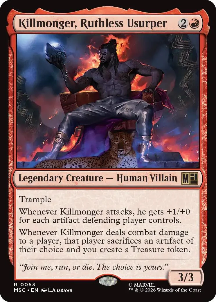 Killmonger, Ruthless Usurper (Surge Foil) (53) (Commander: Marvel Super Heroes)