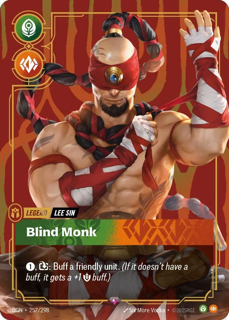 Lee Sin - Blind Monk (Metal) (257/298) (Riftbound Organized Play Promotional Cards)
