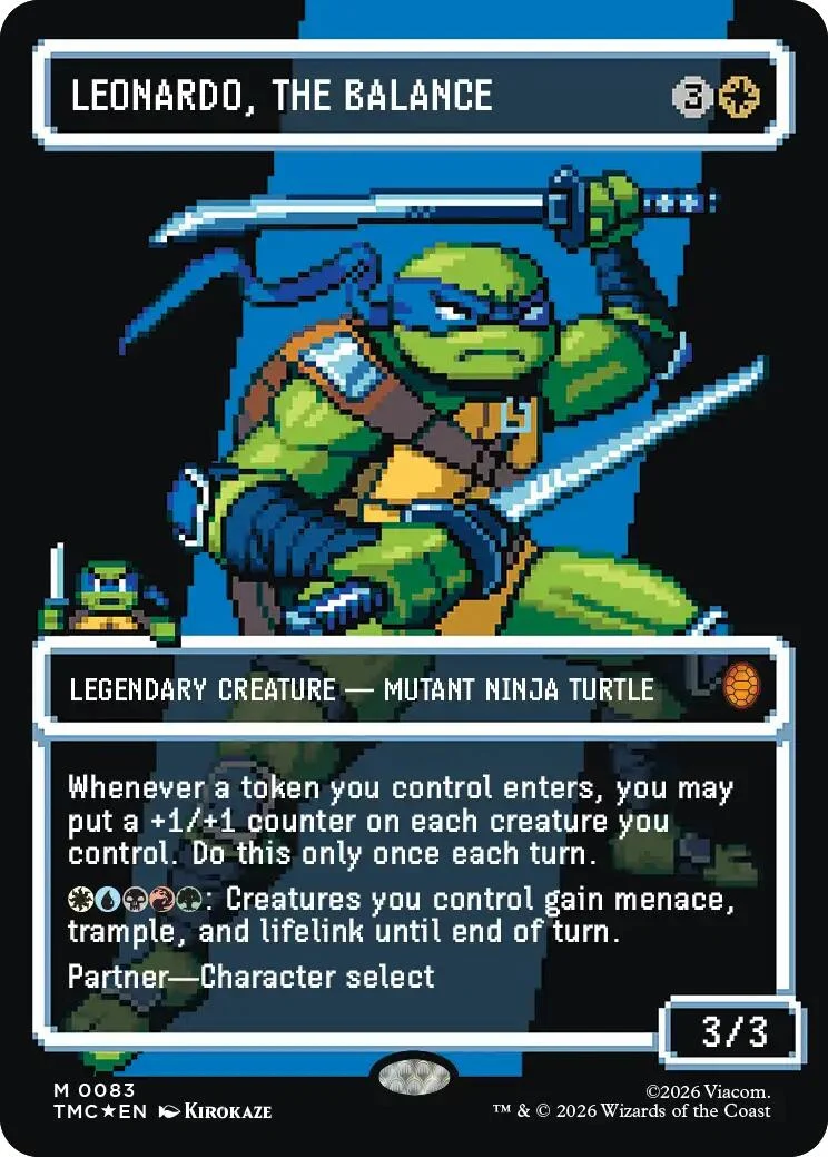 Leonardo, the Balance (0083) (Borderless) (Surge Foil) (83) (Teenage Mutant Ninja Turtles)