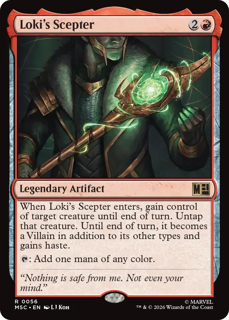 Loki's Scepter (Surge Foil) (56) (Commander: Marvel Super Heroes)