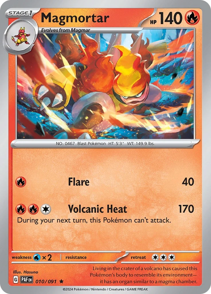 Magmortar (010/091) (SV: Paldean Fates)