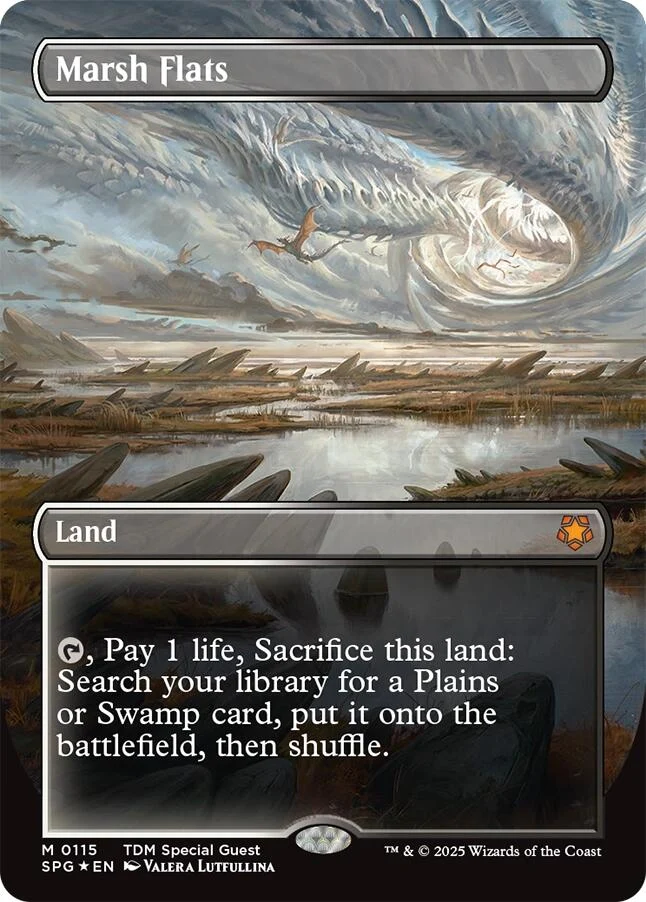Marsh Flats (Borderless) (Dragonscale Foil) (115) (Special Guests)