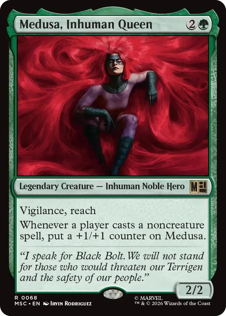 Medusa, Inhuman Queen (Surge Foil) (68) (Commander: Marvel Super Heroes)