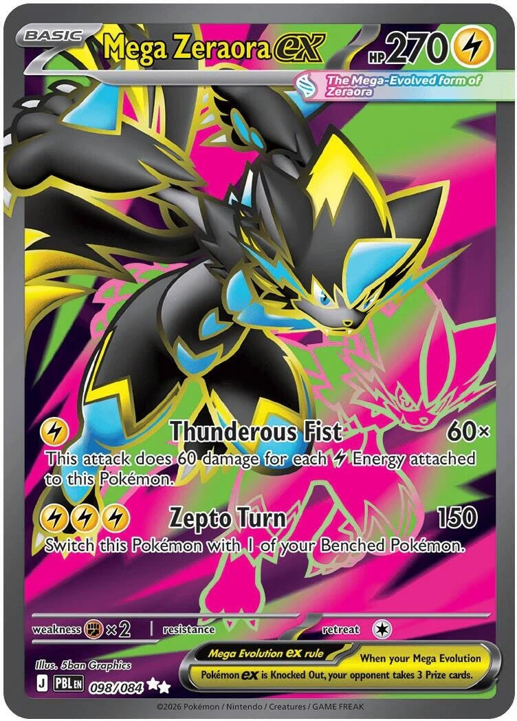 Mega Zeraora ex (098/084) (ME05: Pitch Black) (ME05)