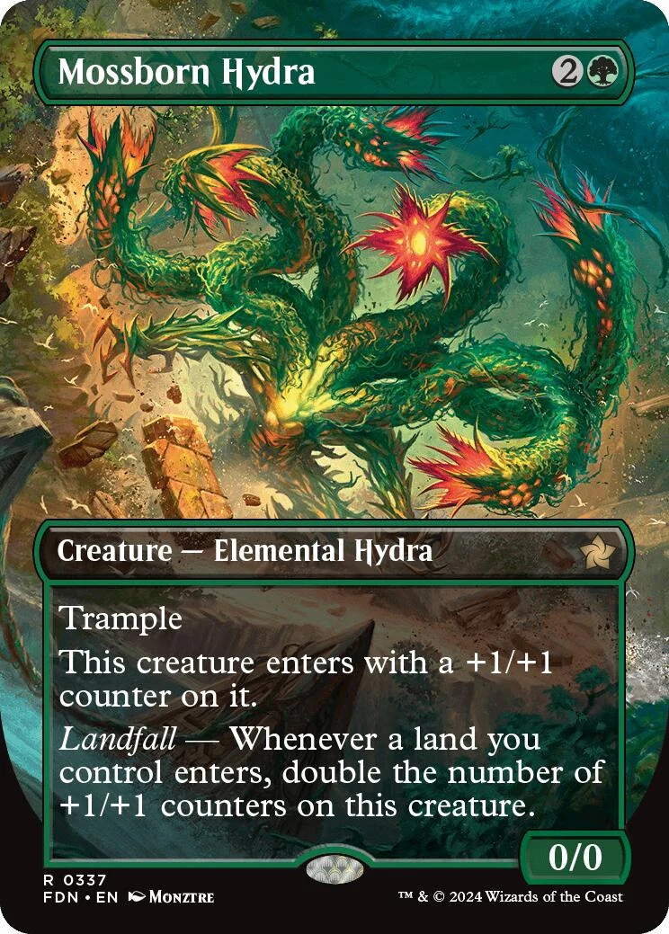 Mossborn Hydra (Borderless) (337) (Foundations)