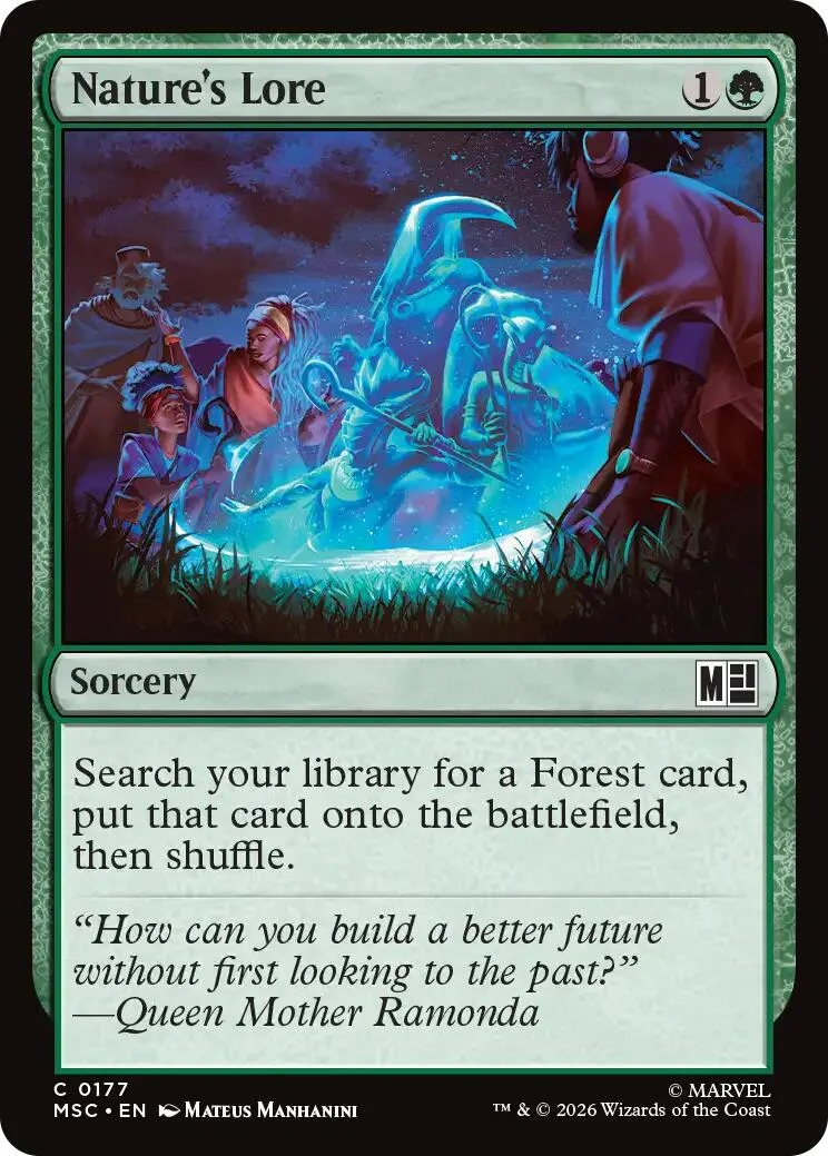 Nature's Lore (Surge Foil) (177) (Commander: Marvel Super Heroes)