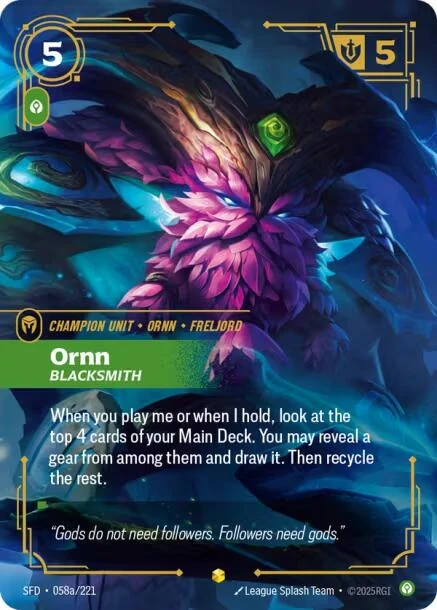 Ornn - Blacksmith (Alternate Art) (058a/221) (Spiritforged)