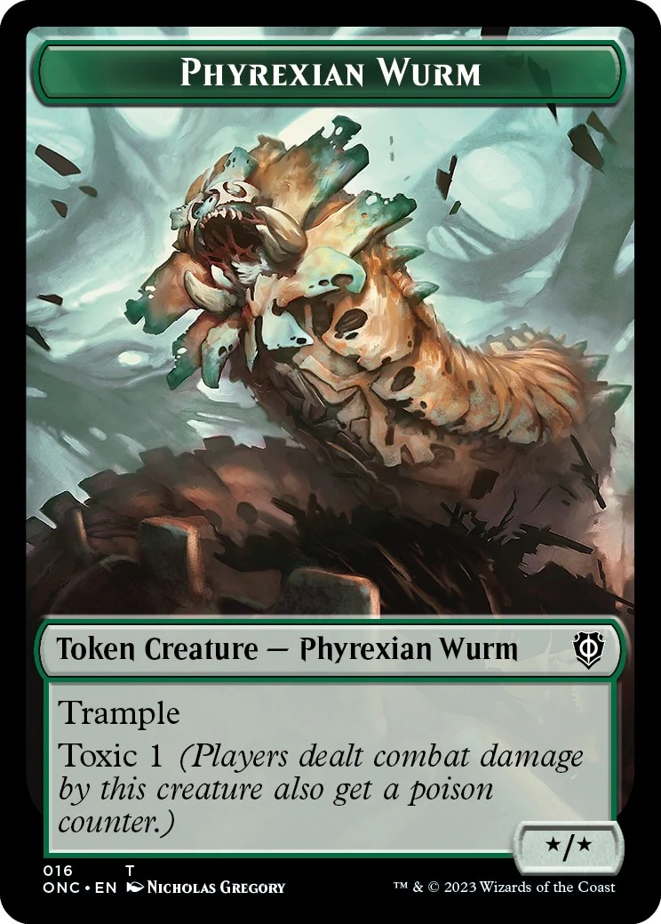 Phyrexian Wurm // Phyrexian Insect Double-Sided Token (16 // 15)