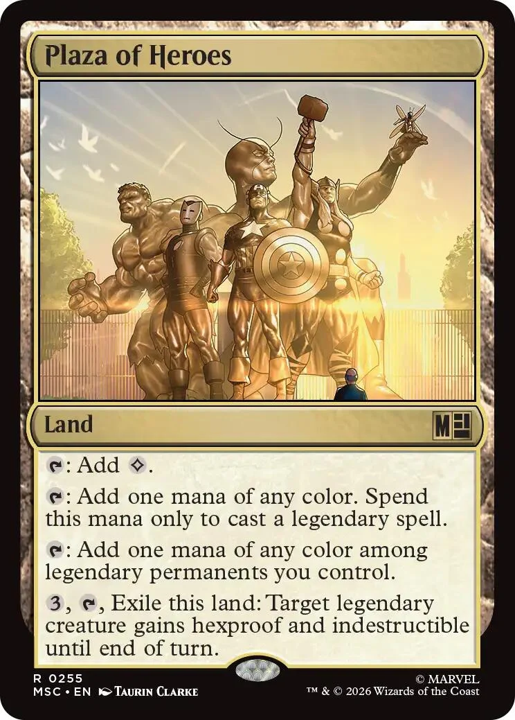 Plaza of Heroes (Surge Foil) (255) (Commander: Marvel Super Heroes)