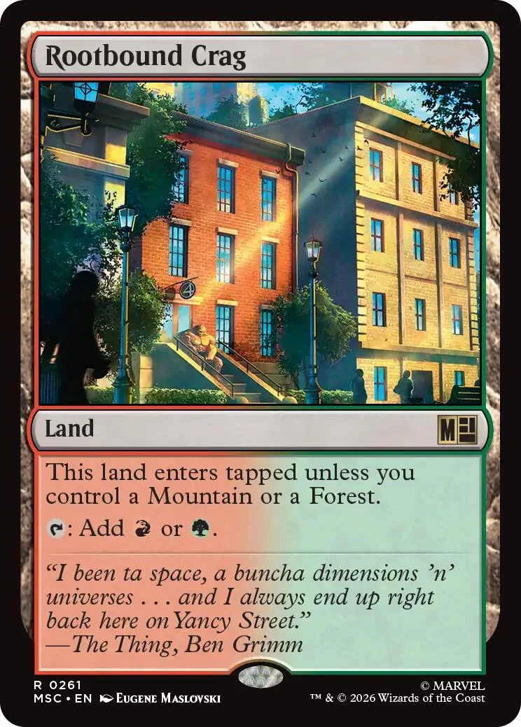 Rootbound Crag (Surge Foil) (261) (Commander: Marvel Super Heroes)