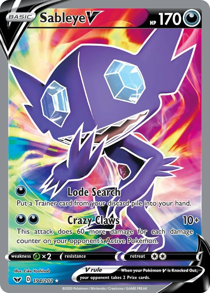 Sableye V (Full Art) (194/202) (SWSH01: Sword & Shield Base Set)