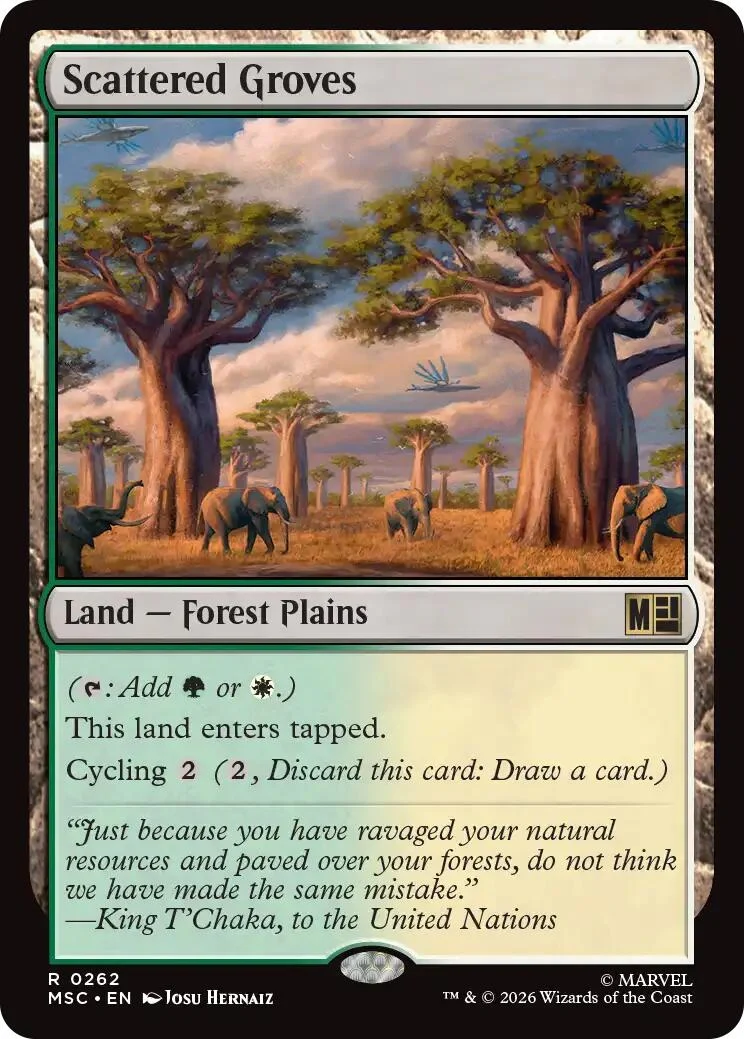 Scattered Groves (Surge Foil) (262) (Commander: Marvel Super Heroes)