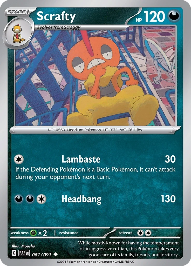 Scrafty (061/091) (SV: Paldean Fates)