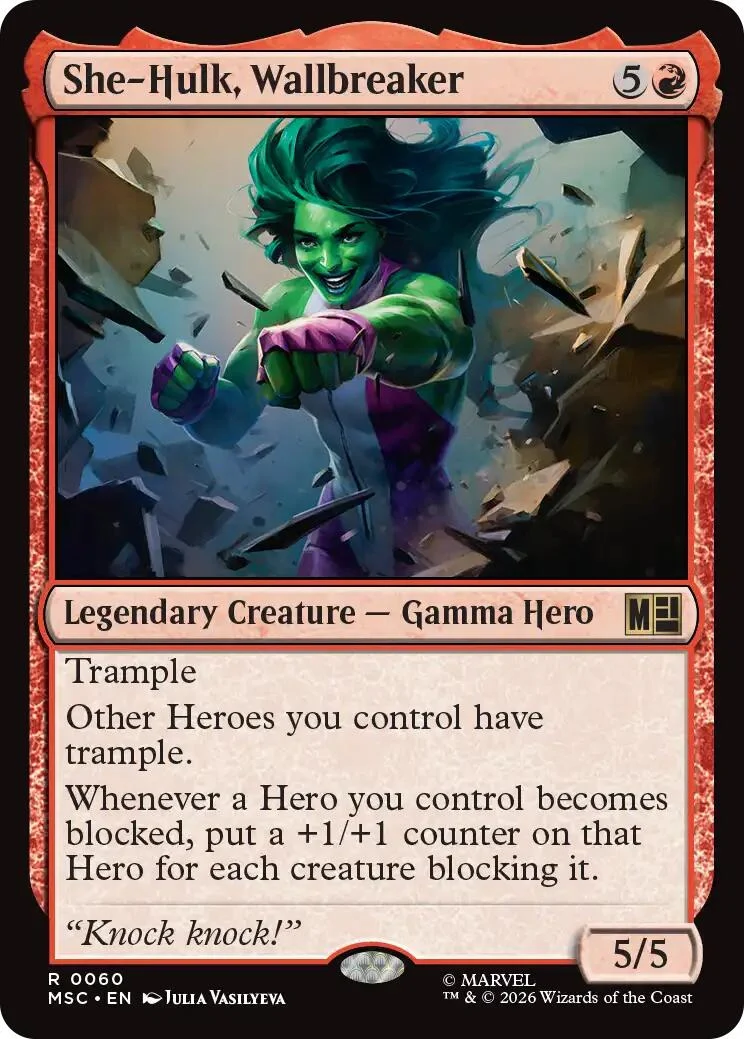 She-Hulk, Wallbreaker (Surge Foil) (60) (Commander: Marvel Super Heroes)