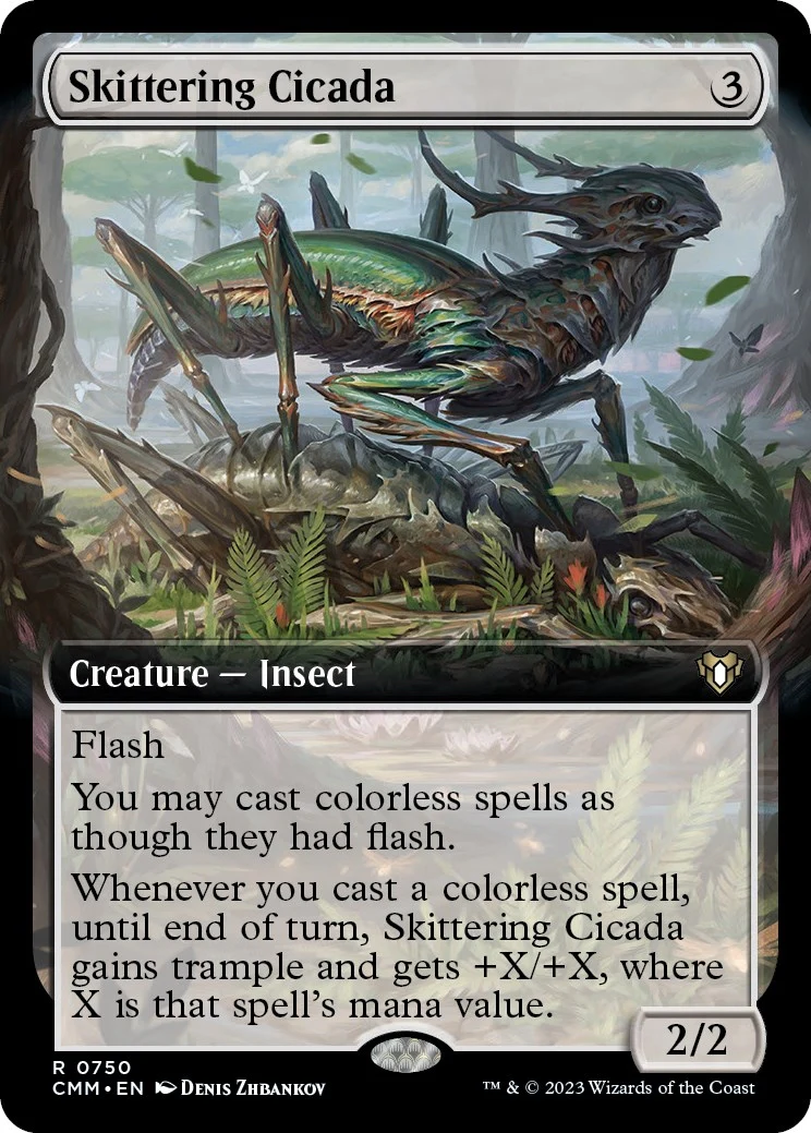 Skittering Cicada (Extended Art) (750) (Commander Masters)