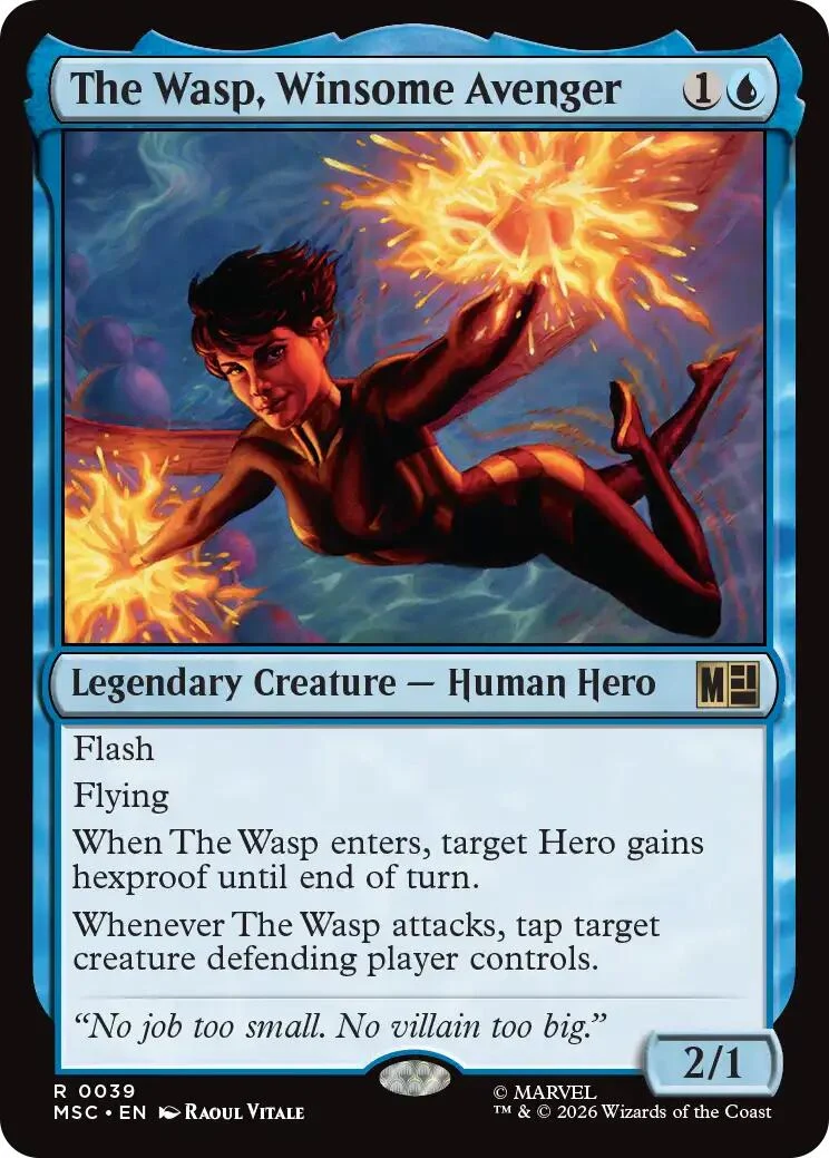 The Wasp, Winsome Avenger (Surge Foil) (39) (Commander: Marvel Super Heroes)