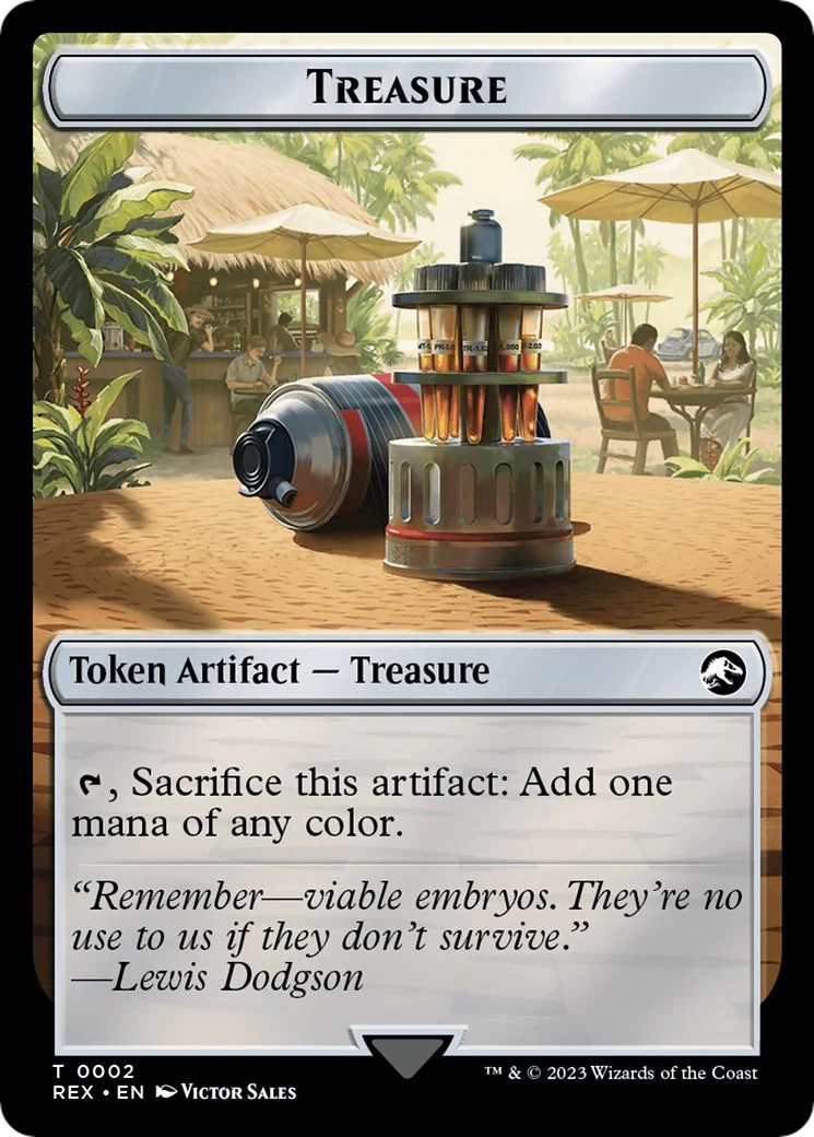Treasure (0002) // Dinosaur (0001) Double-Sided Token (2 // 1) (Universes Beyond: Jurassic World Collection) (REX)