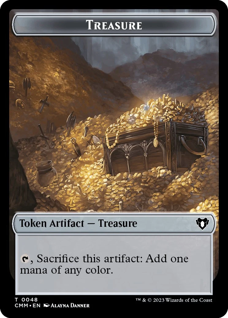 Treasure // Elemental (0025) Double-Sided Token (48 // 25) (Commander Masters)