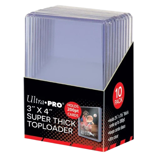 Ultra Pro: 3″ x 4″ Super Thick Toploader 200PT (10ct)