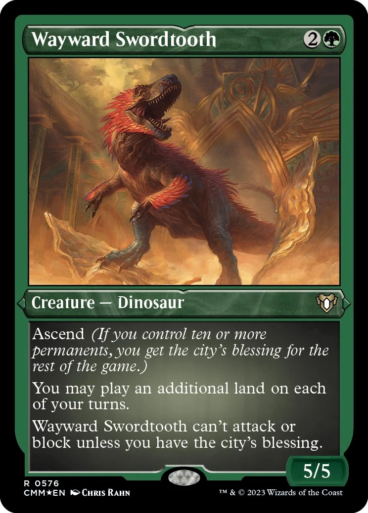 Wayward Swordtooth (Foil Etched) (576) (Commander Masters)