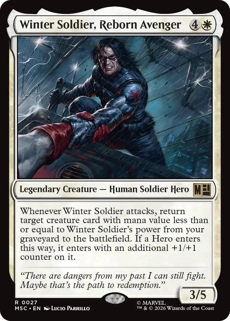 Winter Soldier, Reborn Avenger (Surge Foil) (27) (Commander: Marvel Super Heroes)