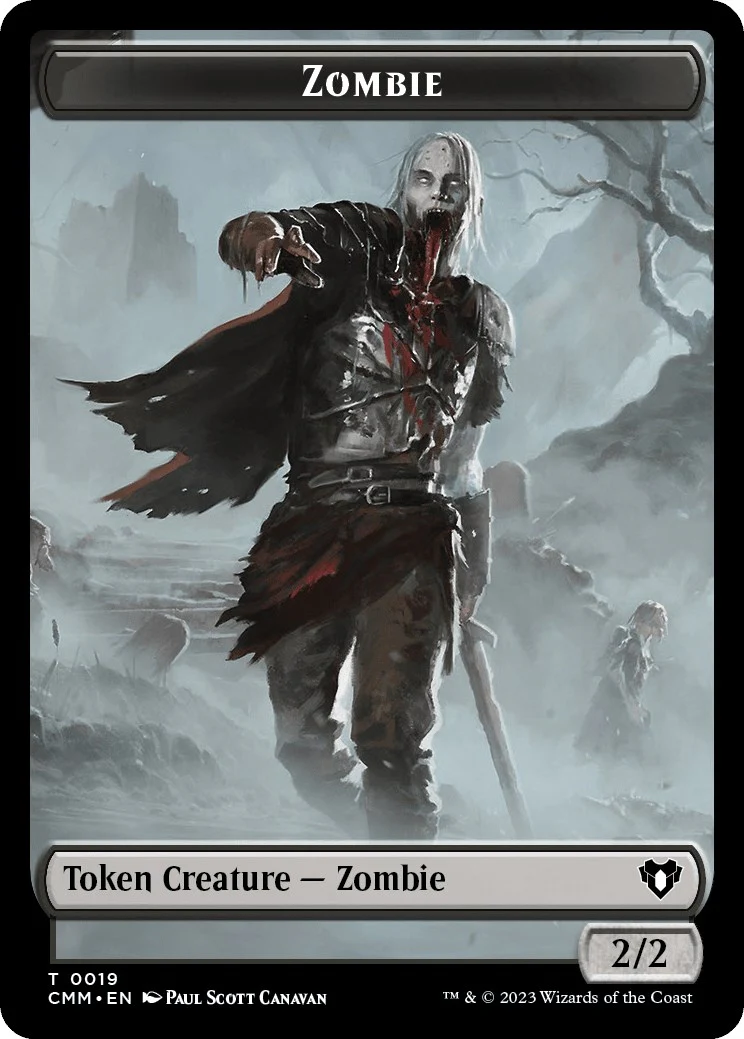 Zombie (0019) // Cat (0030) Double-Sided Token (19 // 30) (Commander Masters)